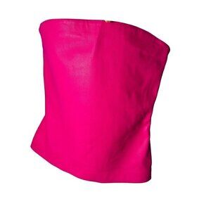SUSANA MONACO Fuchsia Pleather Tube Top, SMALL